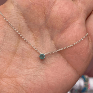 Mini Dije en plata con Esmeralda Redonda
